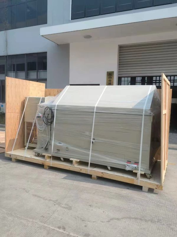 อุปกรณ์ทดสอบสภาพแวดล้อมของวัสดุ PVC ในห้องปฏิบัติการสำหรับการทดสอบสเปรย์เกลือ 600L Salt Spray Chamber